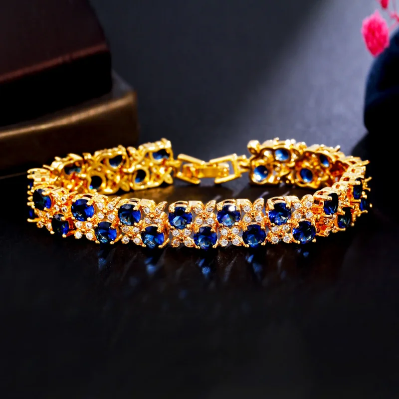 

S925 Silver Plated 18K Gold Women's AAA Zircon Bracelet Vintage Personalized Zircon Bracelet Gift Gift Silver Jewelry Bracelet