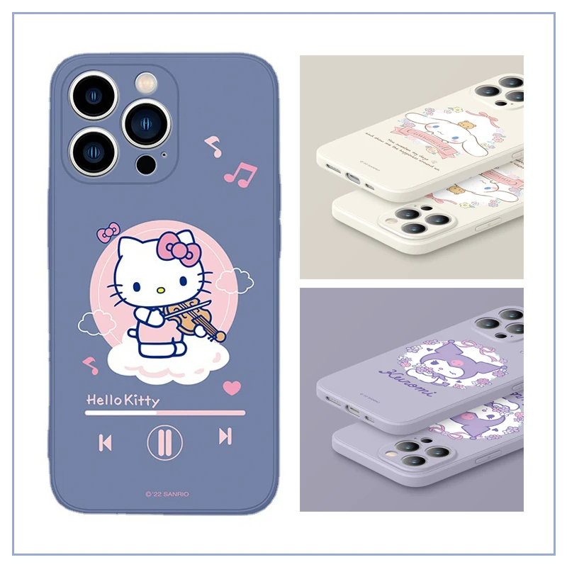 

KAWAYI Sanlio HelloKitty Kuromi iPhone13promax Phone case Cartoon fall proof Anime characters Christmas birthday Gifts for girls