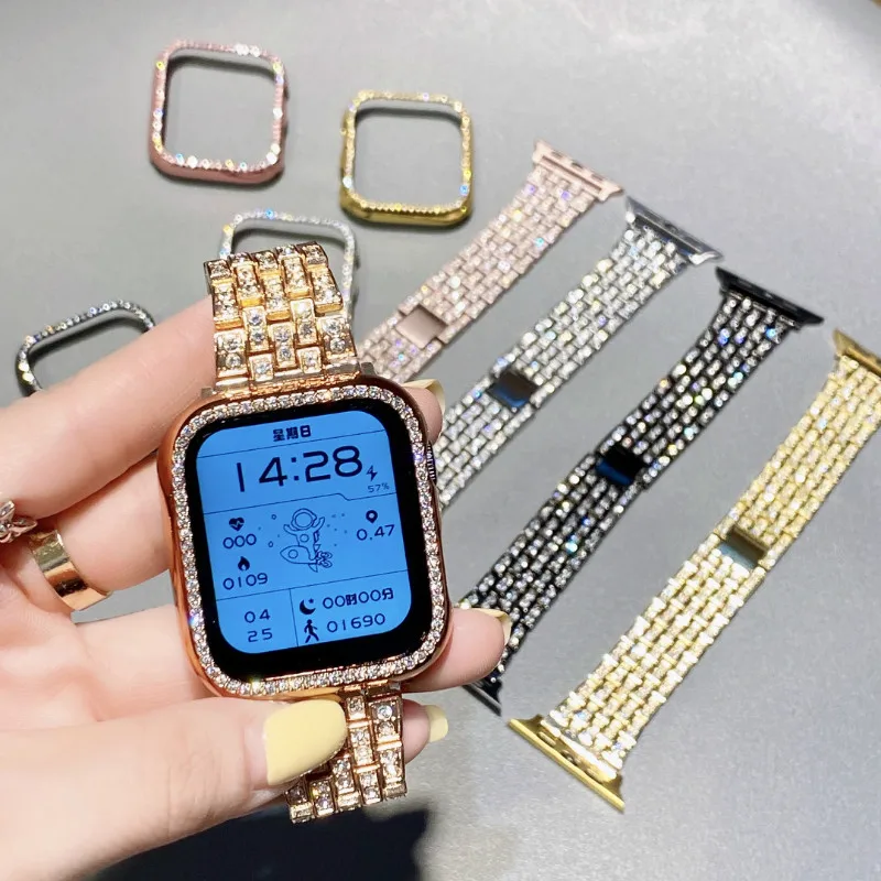 Металлический ремешок с бриллиантами для Apple Watch 11 10 Band 42 мм 41 мм 46 мм 4449 мм 45 мм 40 мм Женский ремень-браслет iWatch Series 9 8 7 Se Ultra (art.: 3920d3f2fc87a) - 3920d3f2fc87a