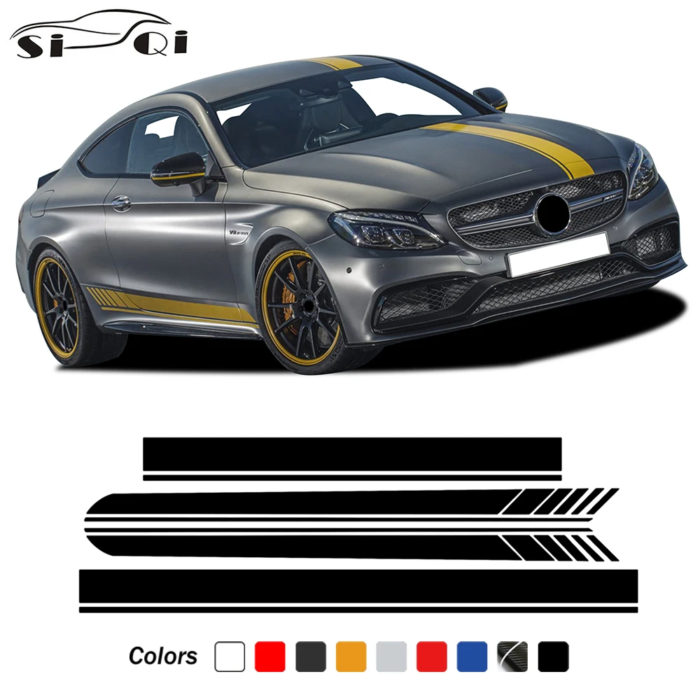 

AMG Edition 1 Side Stripes Skirt Sticker Hood Roof Trunk Body Kit Decal For Mercedes Benz C Class W205 C63 C43 C205 A205 S205