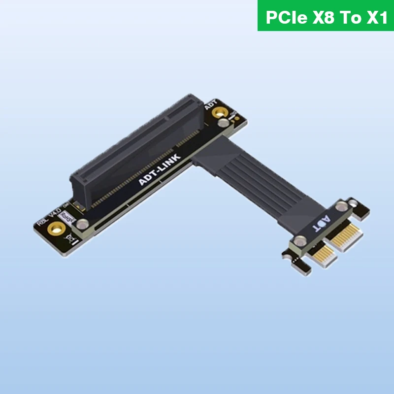 

PCI Express 4,0 ADT-Link PCIe 4,0x8 To x1 Удлинительный кабель, поддержка сетевого внешнего жесткого диска PCI Express 4,0 Riser 8x 1x