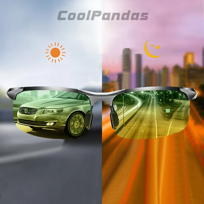 

CoolPandas Aluminum Magnesium Sunglasses Men Polarized Driving Day Night Vision Women Anti-glare Sun Glasses zonnebril heren