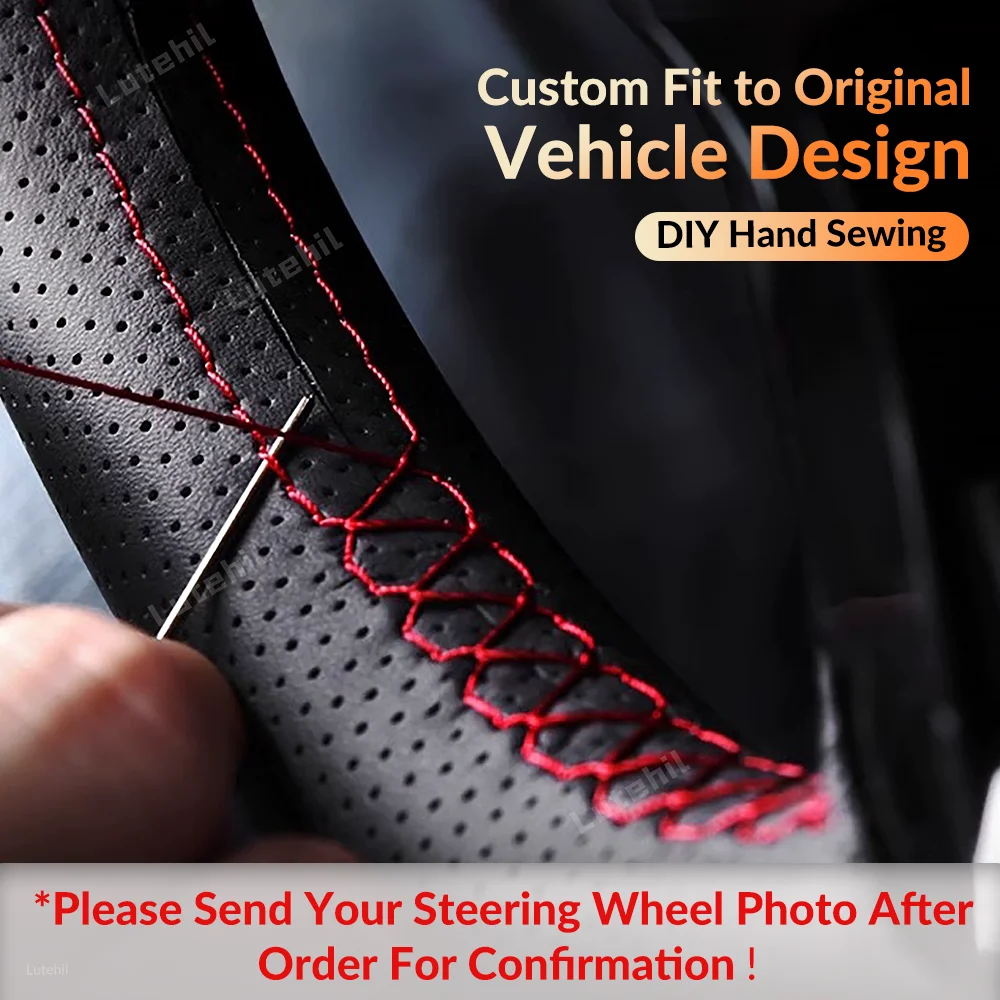 Фото Для Mitsubishi Outlander 2006-2013, ASX, Lancer X 10 2007-2015: Чехол на руль из натуральной кожи, плетеный, ручной работы, DIY №2
