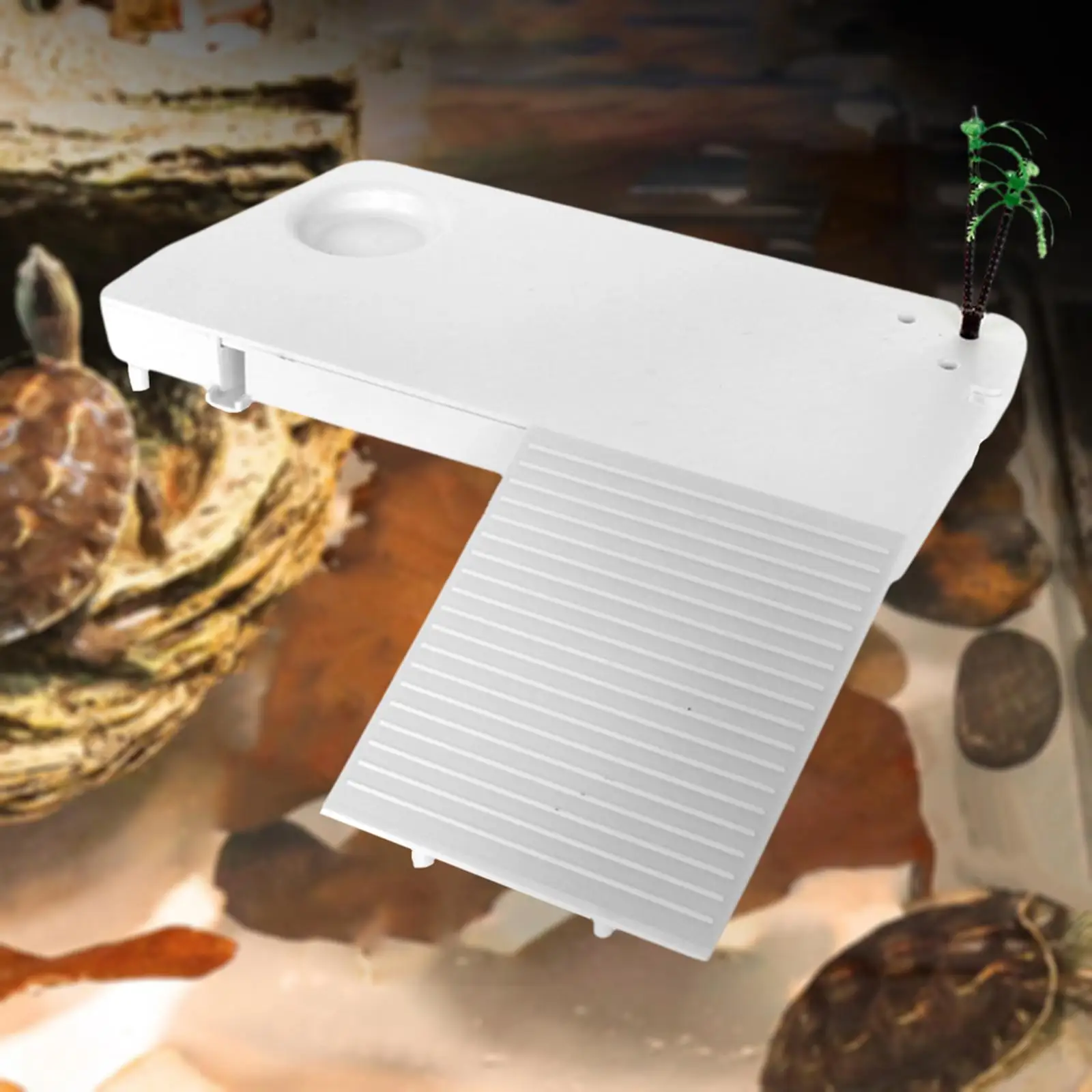 

Белая черепаховая платформа, орнамент для черепахи, подъемная лестница, сценическая док-станция для отдыха, маленькие животные, коробка ...