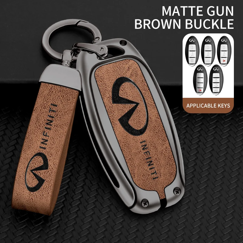 

Автомобильный чехол для ключей из сплава, сумка для ключей, брелок для ключей для Infiniti Q30 Q50 Q60 Q70 JX35 FX35 G37 M35 ESQ QX30 QX50 QX55 QX56 QX60 QX70 QX80