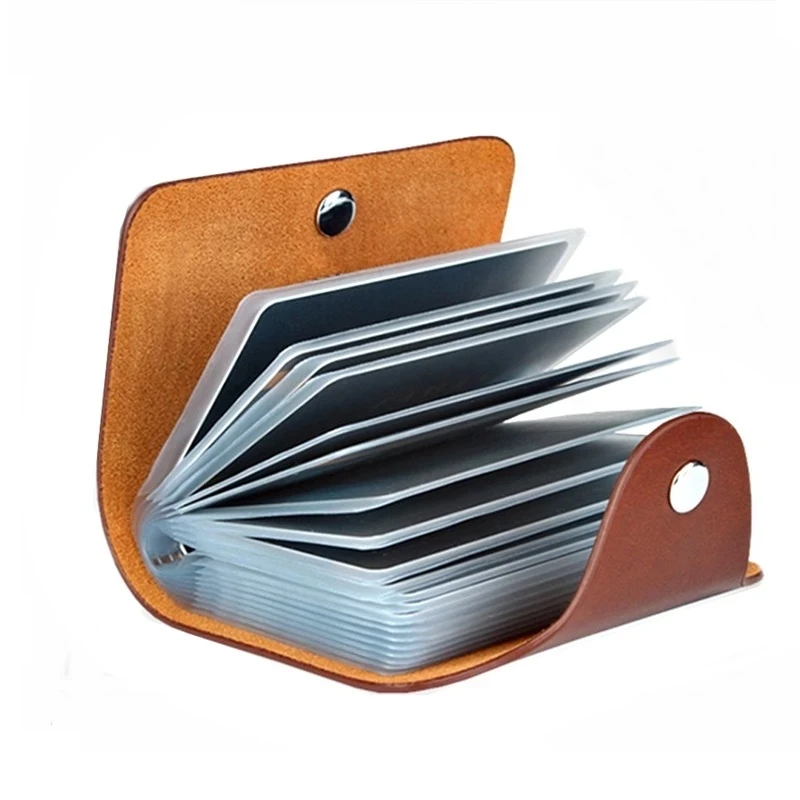 

New Leather Function 24 Bits Card Case Business Card Holder Men Women Credit Passport Card Bag ID Passport Card Wallet 8 Colors