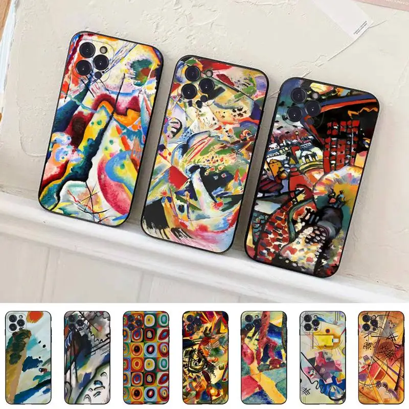 

Wassily Kandinsky Abstract Artistic Phone Case Silicone Soft For iphone 14 13 12 11 Pro Mini XS MAX 8 7 6 Plus X 2020 XR Shell