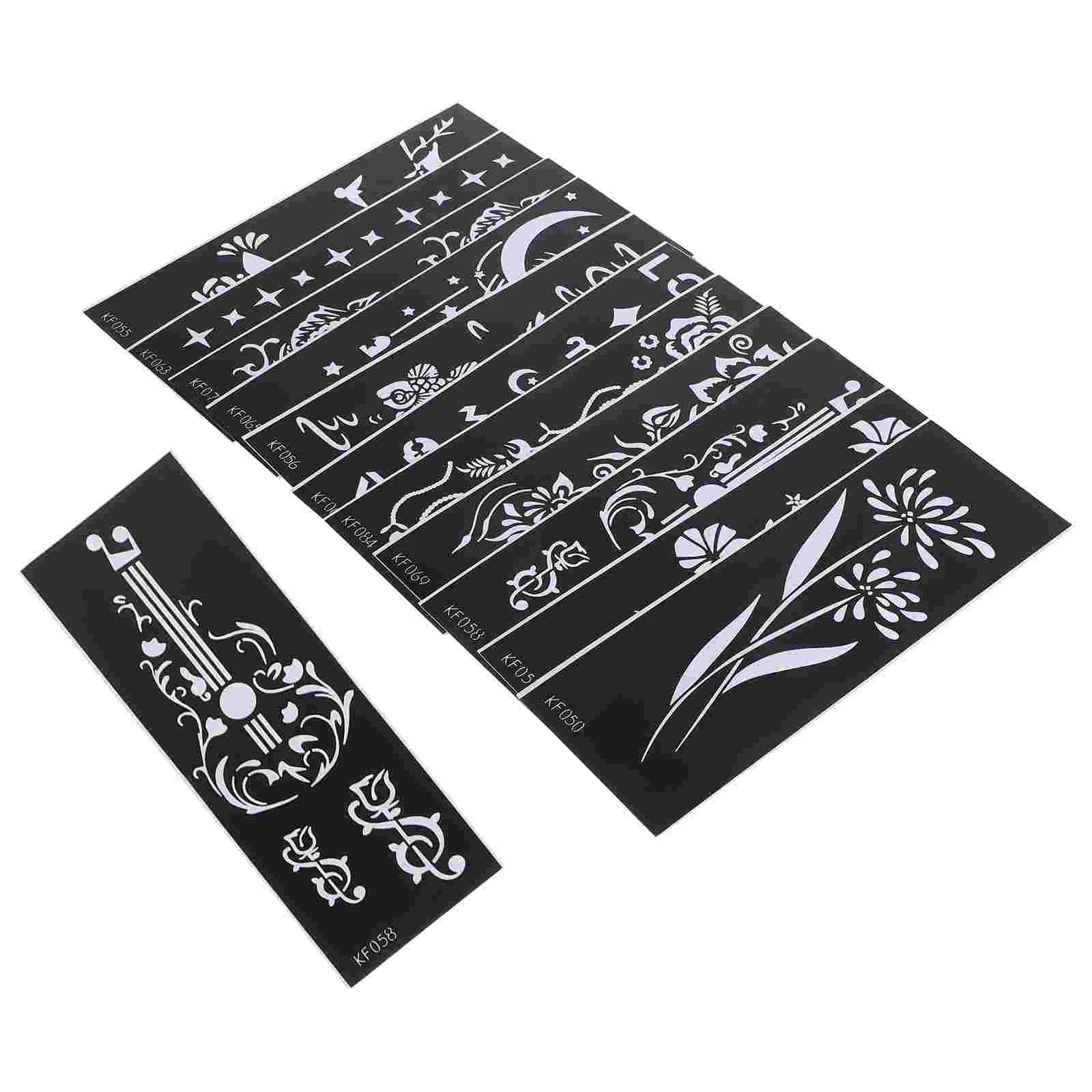 

12 Sheets Hollow Out Template Delicate Tattoos Templates Spray Stencils Daily Decorative Convenient Make Compact