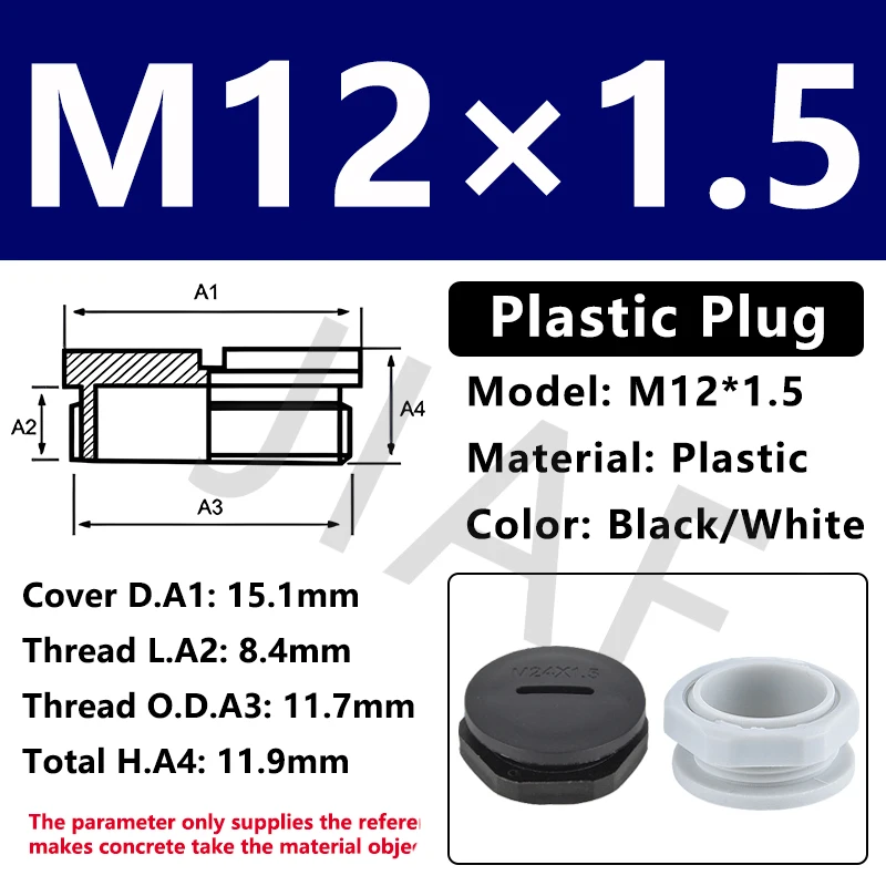 

Нейлоновые заглушки с отверстием M12-M30 черные/серые
