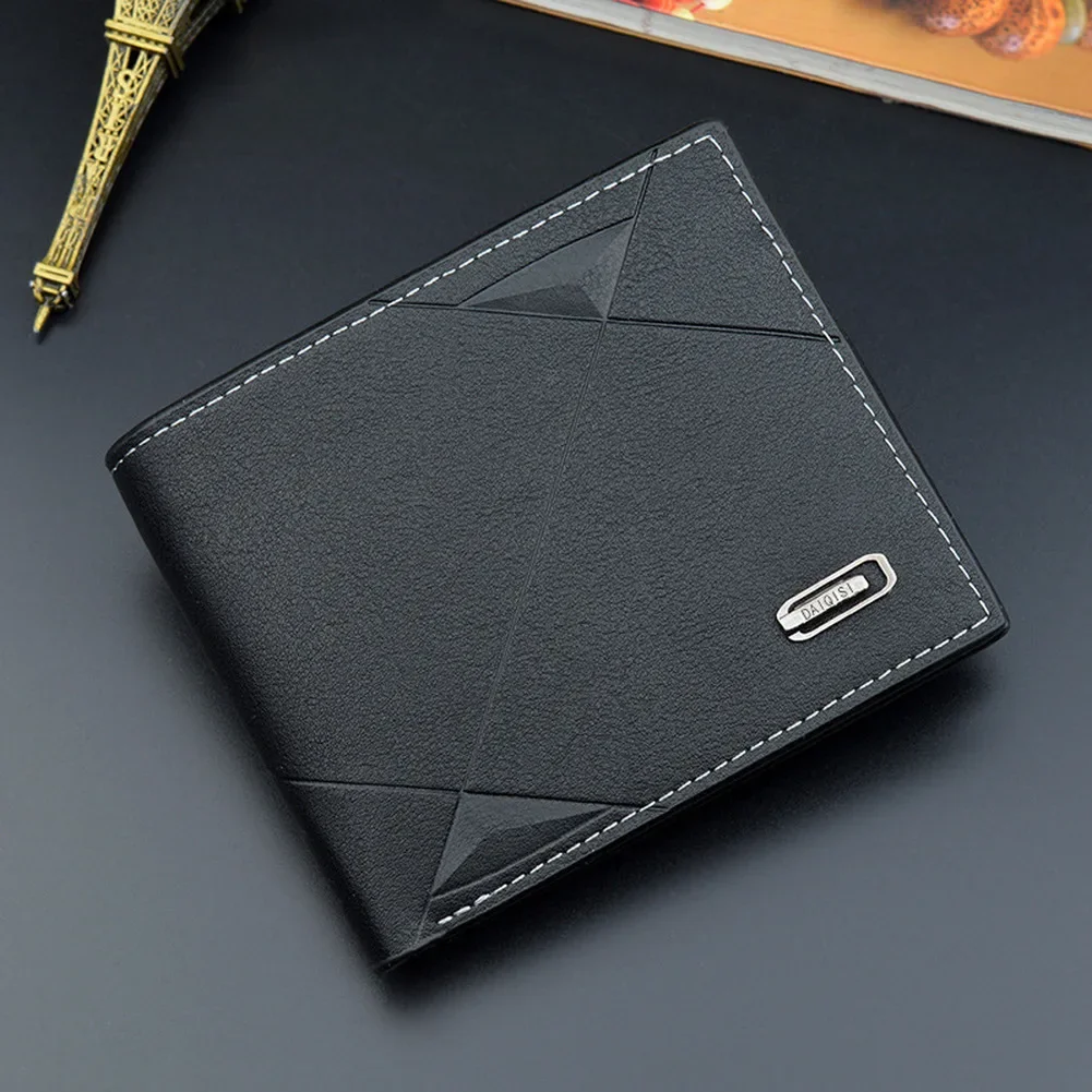 

Purse Short Billetera Holder Slim Solid Card Credit Leather Masculina Billfold Wallet Bifold Clutch Men Hombre ID Faux Business