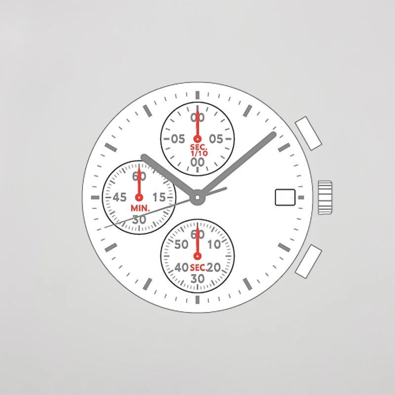 Новые японские часы VD57 аксессуары кварцевый механизм 6 стрелок 3 9 секунд новинка