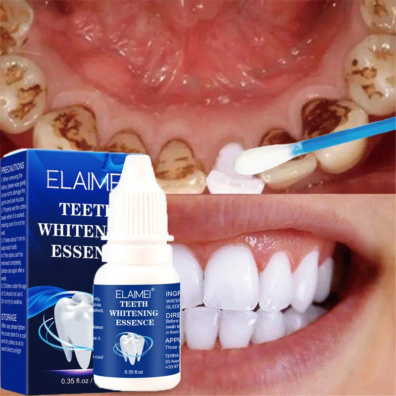 Teeth Whitening Serum Deep Cleaning Remove Stains Smoke Coffee Plaque Dental Oral Hygiene Fresh Breath Essence Oral Care 10ML
