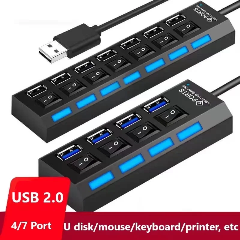 

USB 2,0 разветвитель, USB 2,0 разветвитель для компьютера, с 4/7 портами