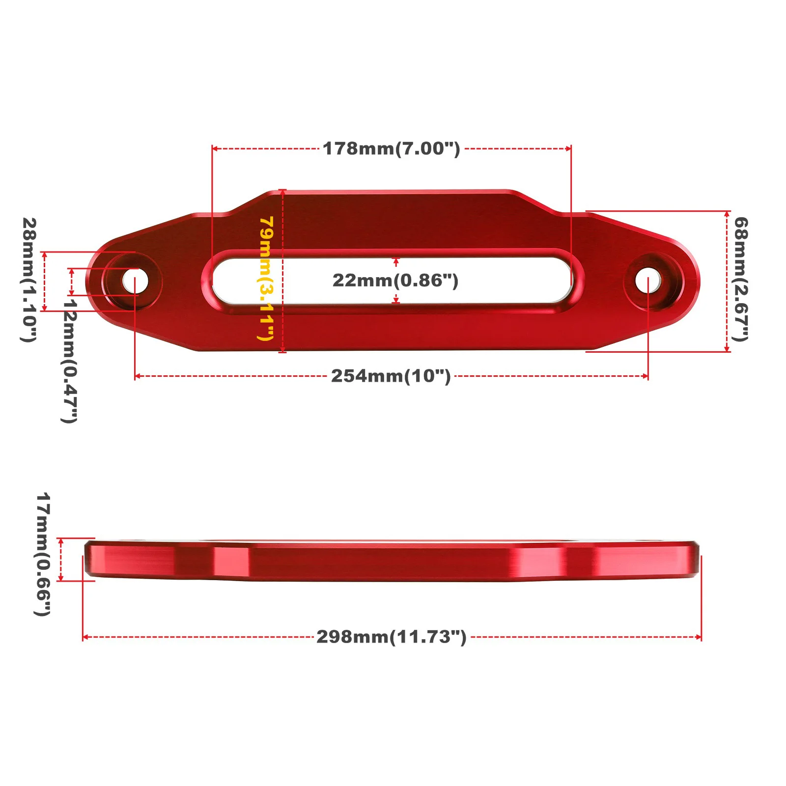 Алюминиевая лебедка Hawse Fairlead 6063 черная синяя красная 10 дюймов для лебедки из