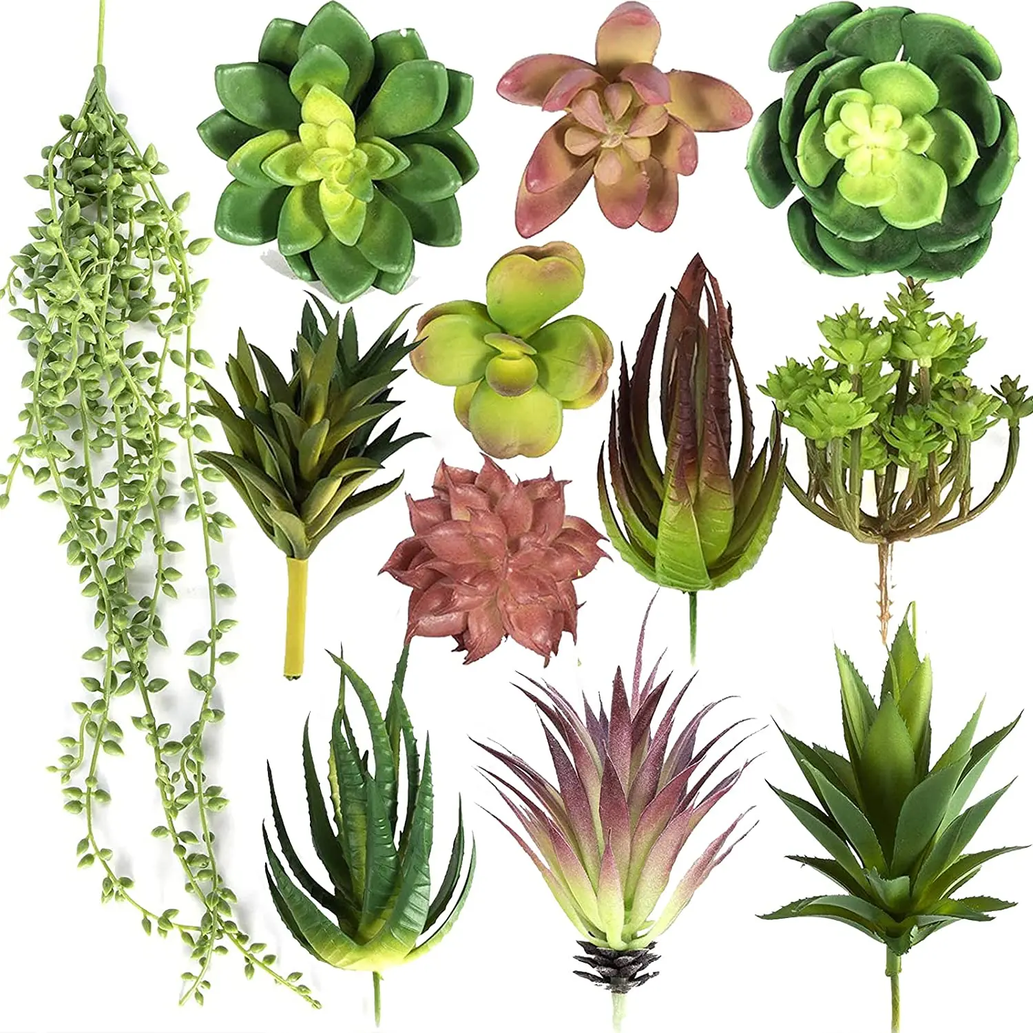 

Artificial Succulents Unpotted - Assorted Realistic Fake Succulent Plants for Home Decor, Office -12 Pack