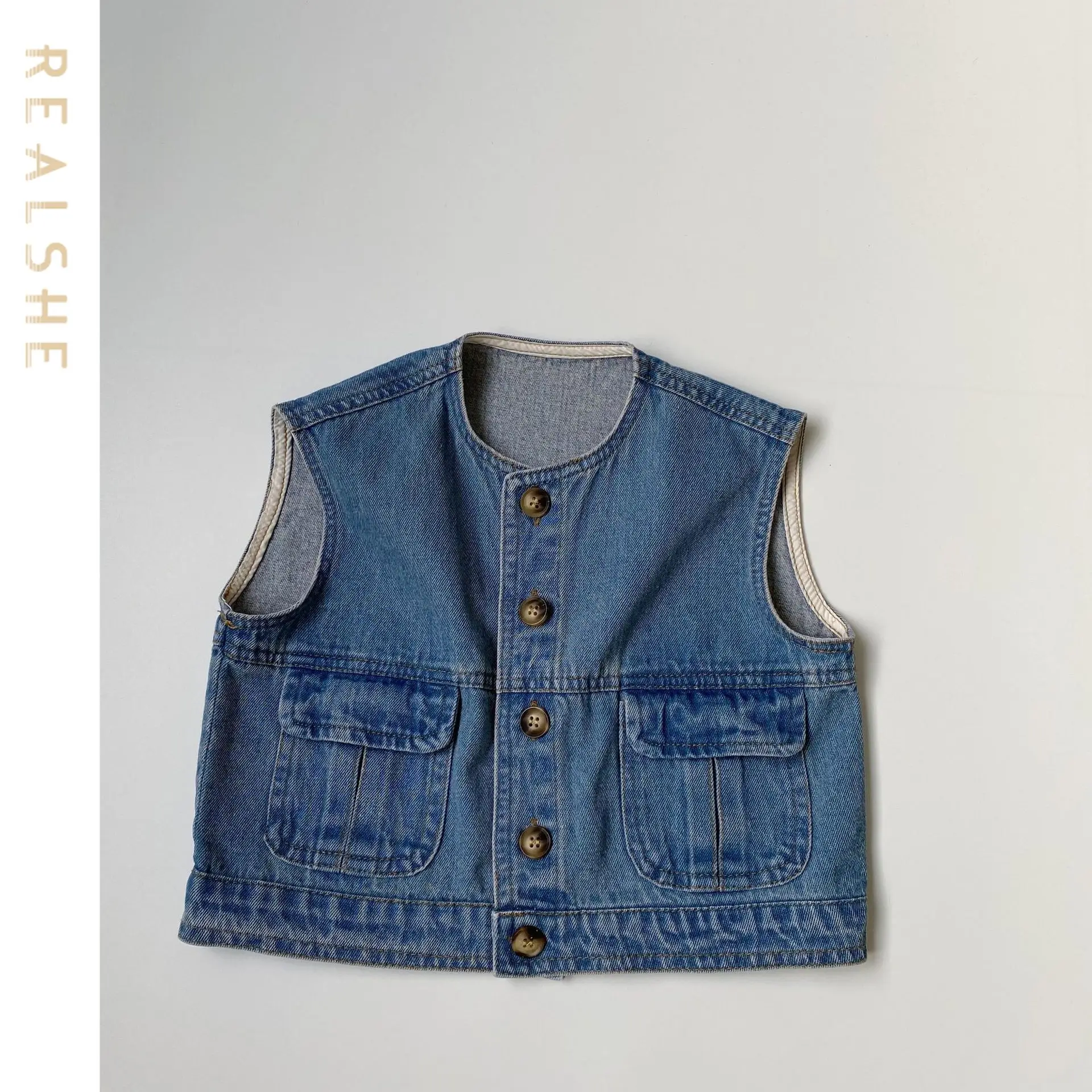 

2023 New Girls Boys Vests Baby Girl Autumn Clothes Solid Kids Waistcoats Cardigan Children's Clothing Toddler Jacket