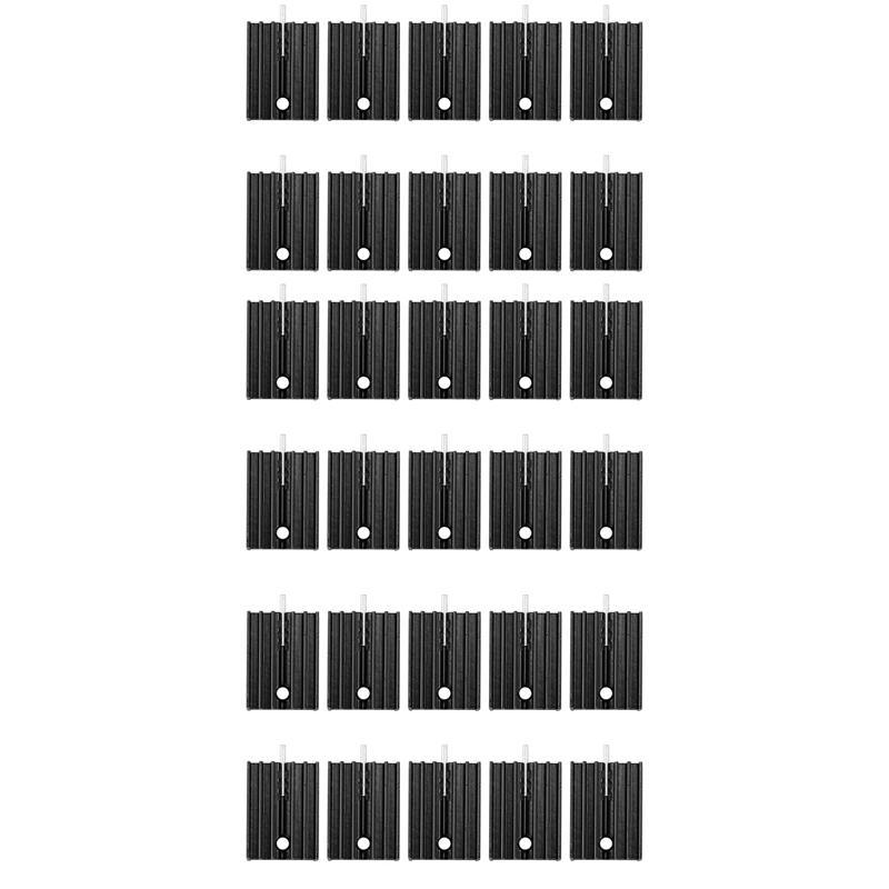 

30 Pcs 21X15x11mm Black Aluminum Heat Sink For TO-220 Mosfet Transistors