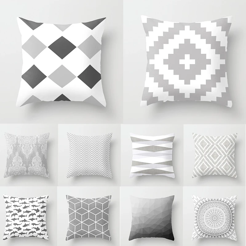 

Grey series family pillowcase square pillowcase home office cushion cover