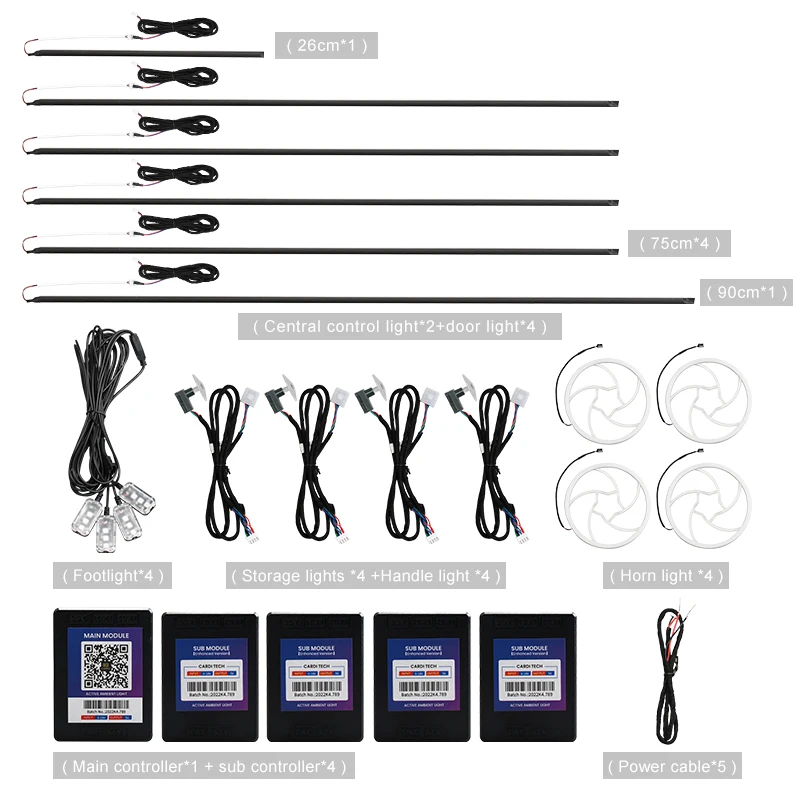 Дешево Новый симфонический светодиодный светильник для автомобиля 256 цветов RGB приложение для управления звуком автоматическое украшение интерье...