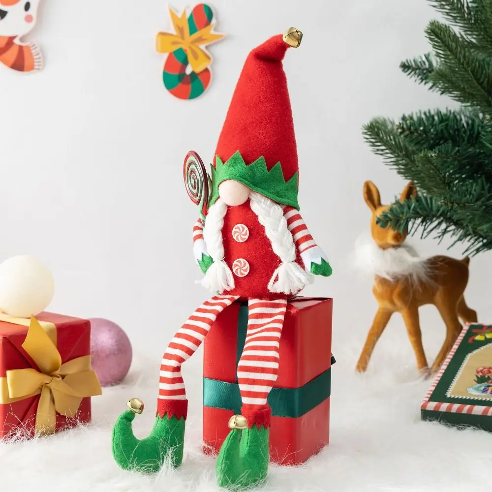 Милые рождественские куклы-эльфы гномы длинные ножки мягкая Рождественская