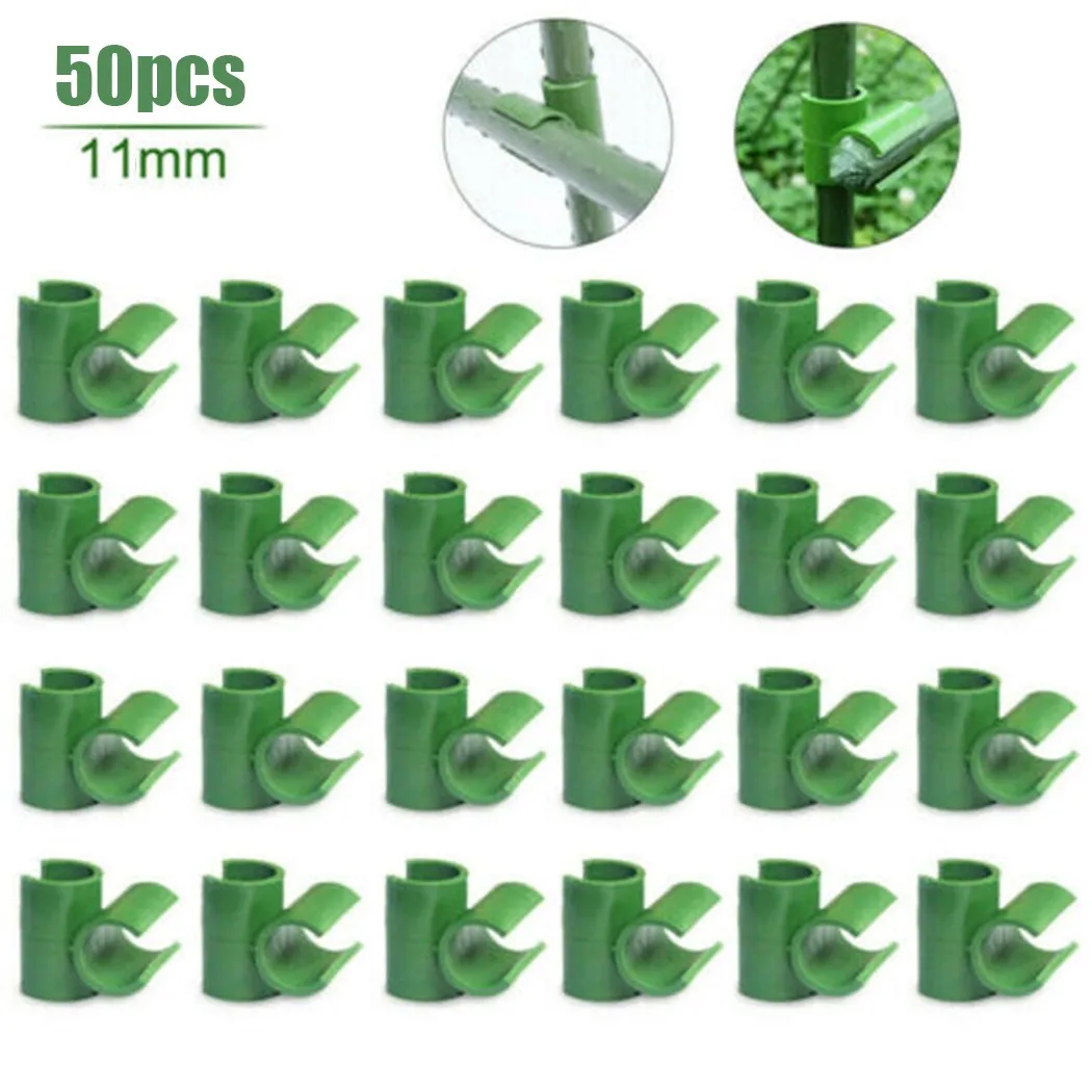 

50pcs Plant Trellis Connector Clip 16mm Stake Clips Gardening Support Connector For Fixed Garden Frame Rod Greenhouse Clip