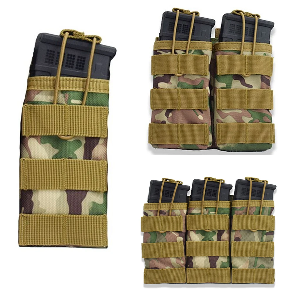 Фото Подсумок для магазинов 5.56 (одинарный, двойной, тройной, шестиместный) для AR15, M4, 5.56, AK, 7.62. Подсумок-кобура Molle для страйкбольных магазинов AEG, GBB. №3
