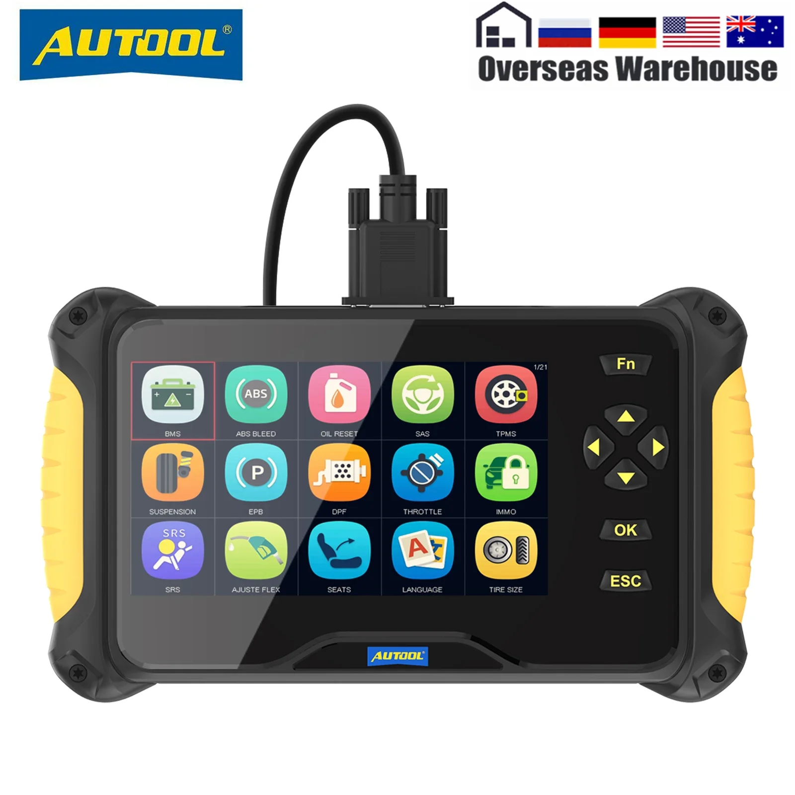 

AUTOOL CS606 Auto OBD2 Scanner OBDII Diagnostic Tools for 21 Resets Engine ABS SRS SAS EPB DPF Head Lamp Code Reader Scan Tool