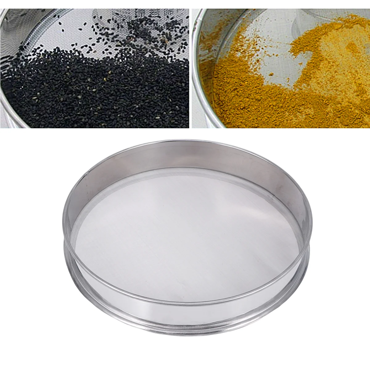 

Sifter Flour Sieve Mesh Fine Baking Pollen Strainer Round Herbal Steel Kitchen Shaker Stainless Sifting Soil Extractor Sugar