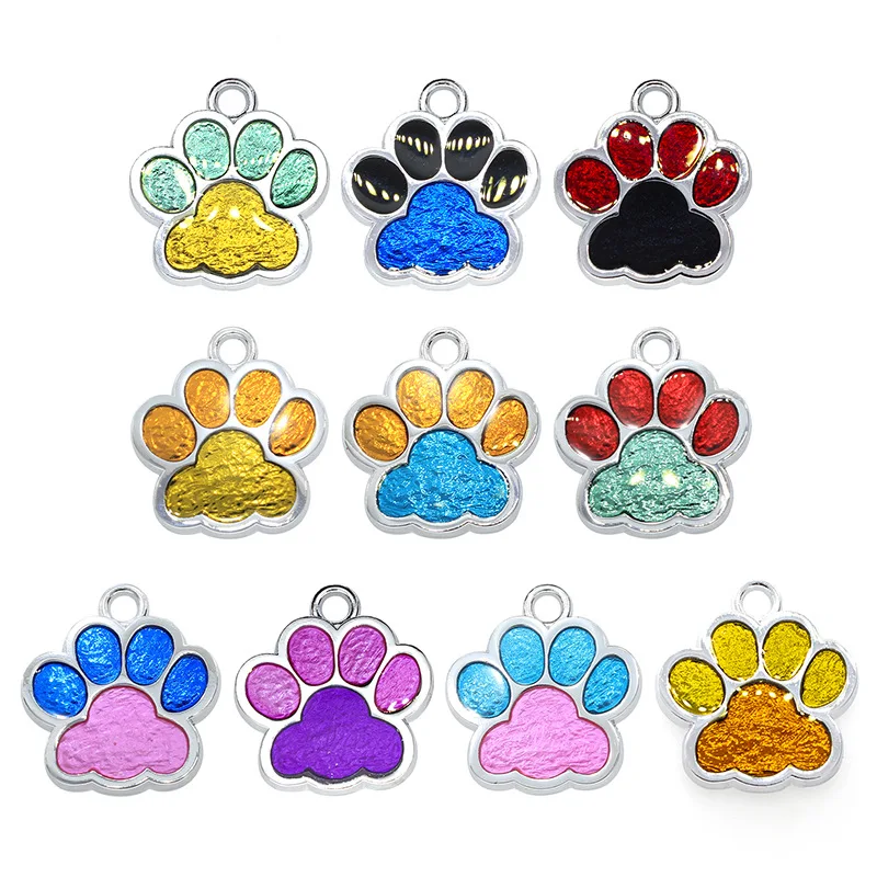 

100Pcs/bags Paw Pendant Dog ID Tag Custom Dog Plate Personalized Engraved Puppy ID Collar Tags Paw Pet Accessories For Dogs