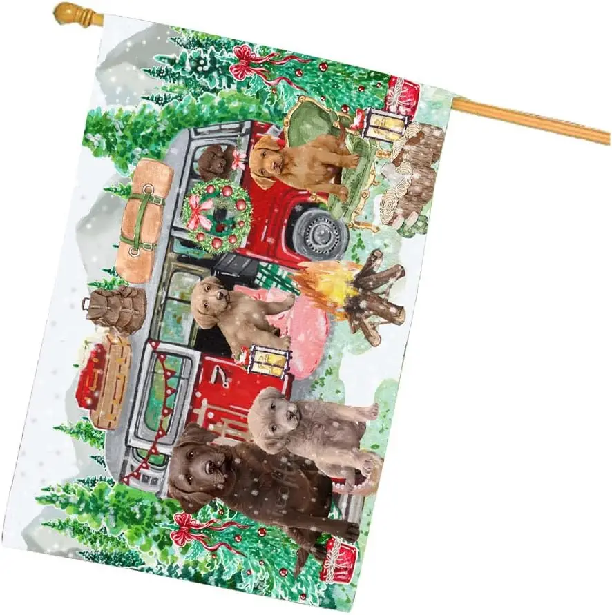 Doggie of the Day Chesapeake Bay Retriever Dogs House Flag - Christmas Time Camping Открытый двусторонний домашний