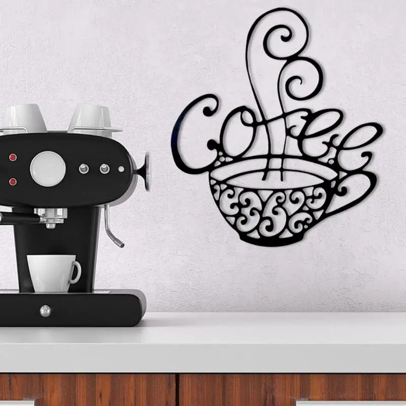

Металлическое украшение, подвесная кофейная кружка, украшения для кухни, кофе, настенный знак, черные настенные украшения для кухни