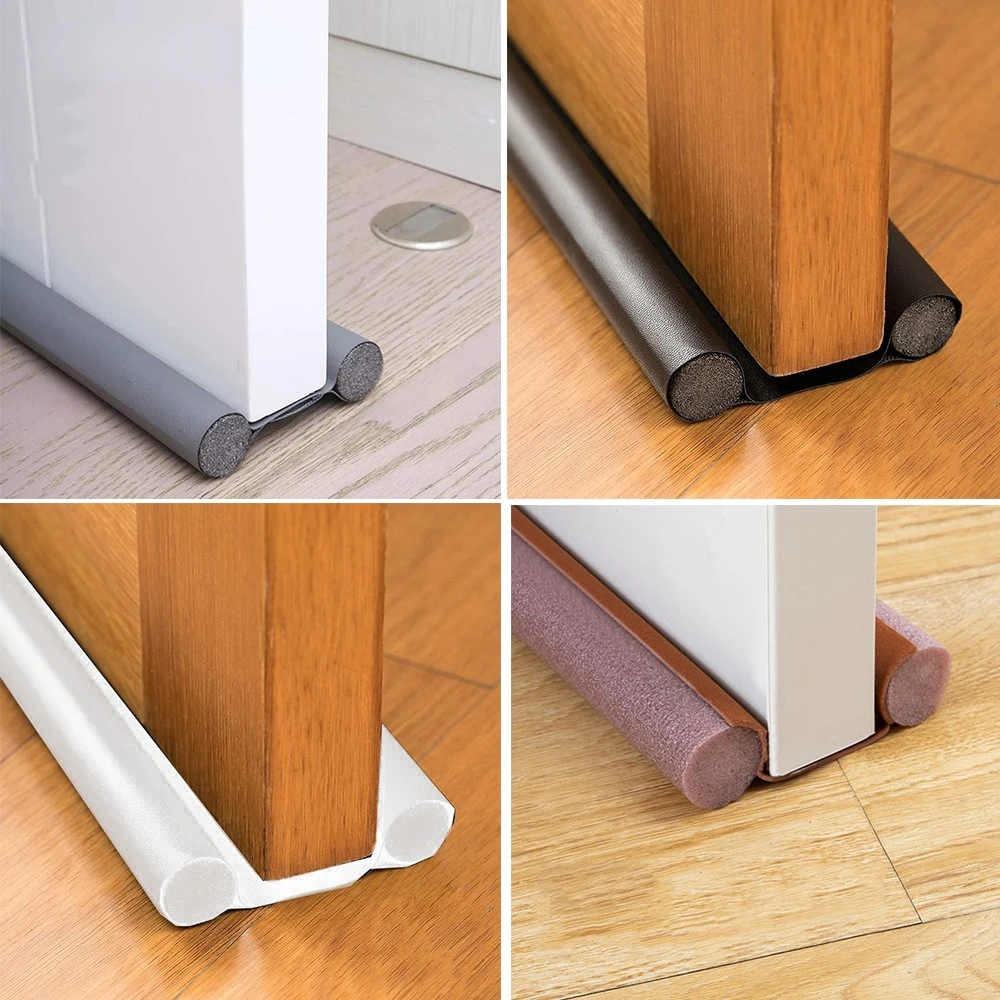 

93*10cm Waterproof Seal Strip Draught Excluder Stopper Door Bottom Guard Double Silicone Rubber Seal Dustproof Soundproof