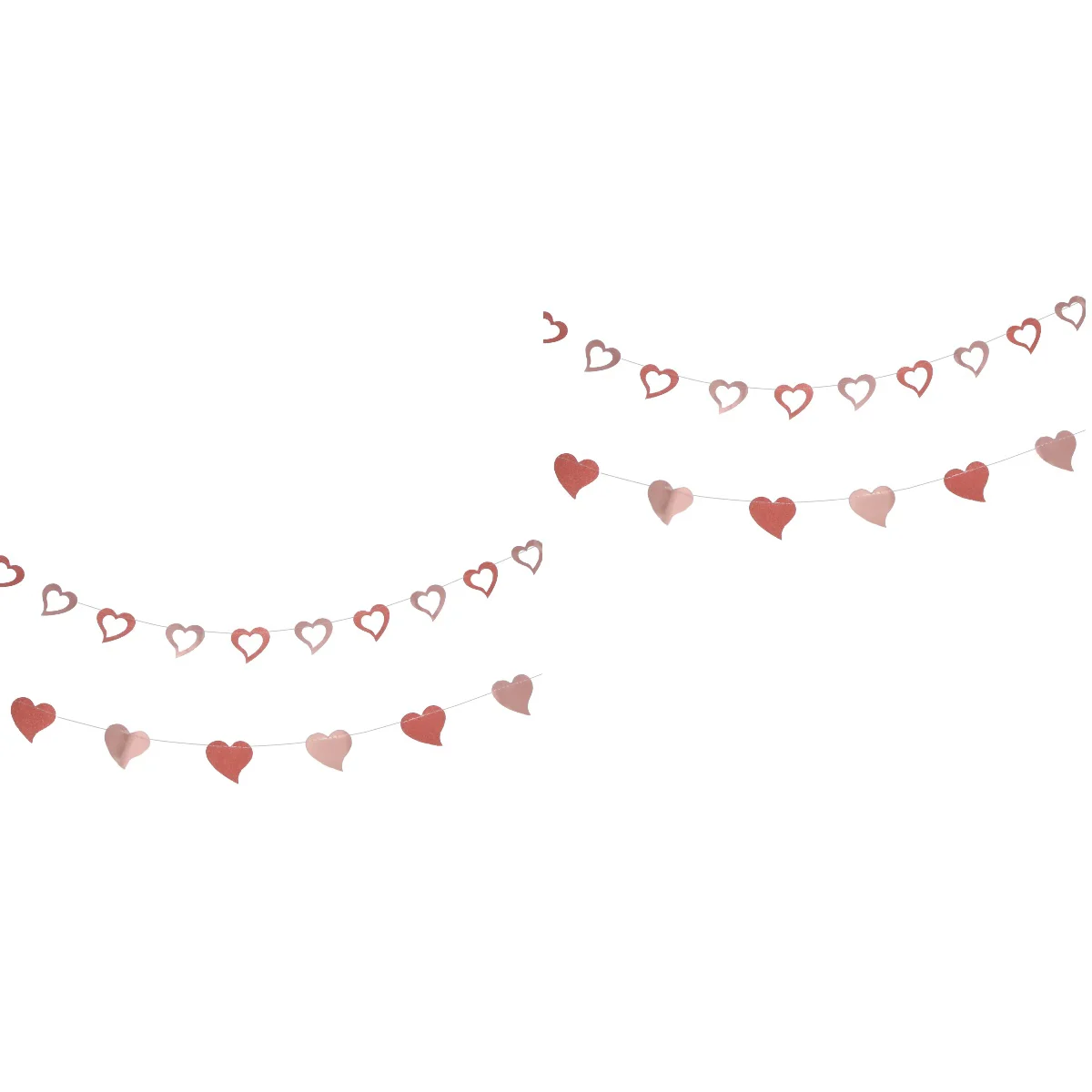 

Banner Heart Paper Garland Party Shaped Proposal Bunting Glitter Props Photo Romantic Wedding Ornaments Decorative Decor