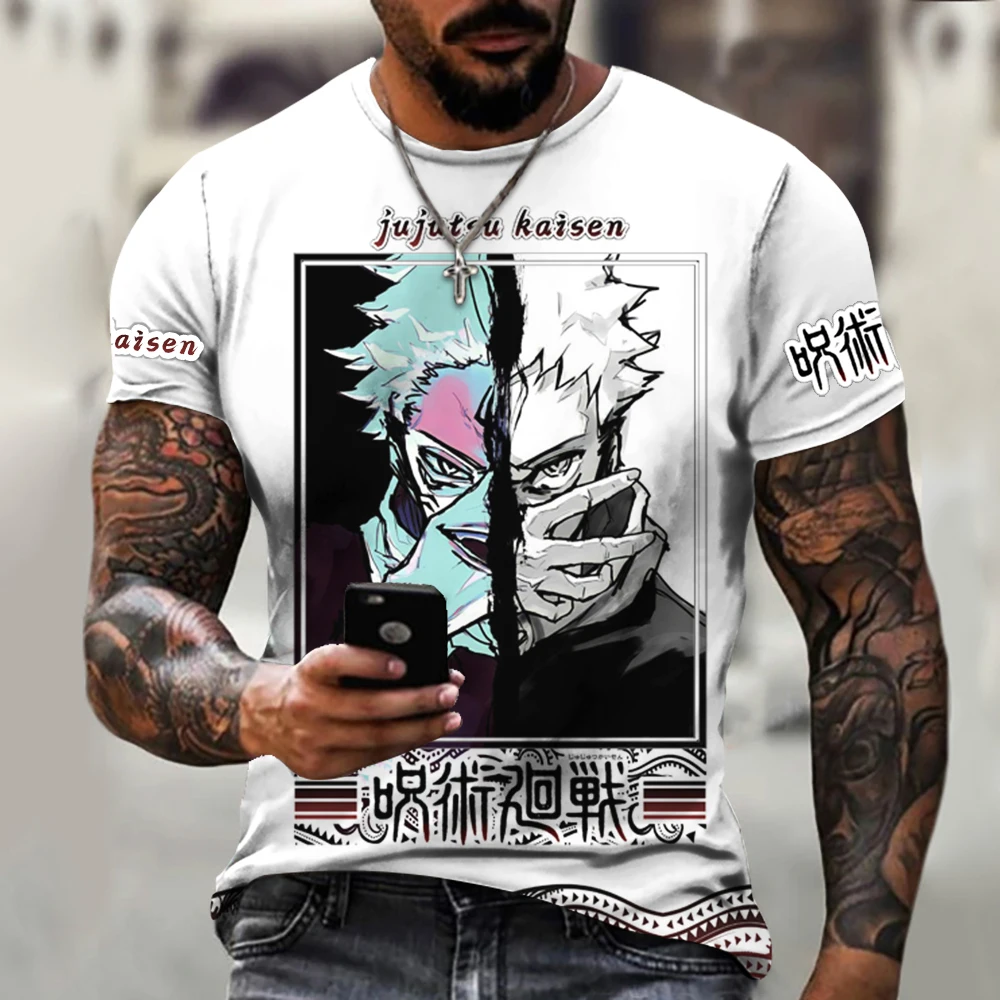 

Summer thin round neck short sleeve simple black red and white color matching men's top T-shirt trend A13