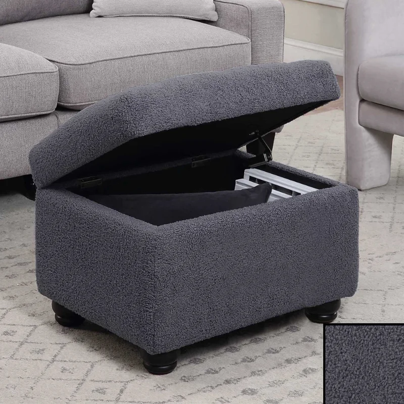 

Convenience Concepts Designs4Comfort 5th Avenue Sherpa Storage Ottoman, Sherpa Dark Gray