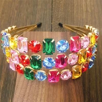4 styles full crystal colorful baroque headband for women sparkly three in one black rhinestones hairbands hair accessori