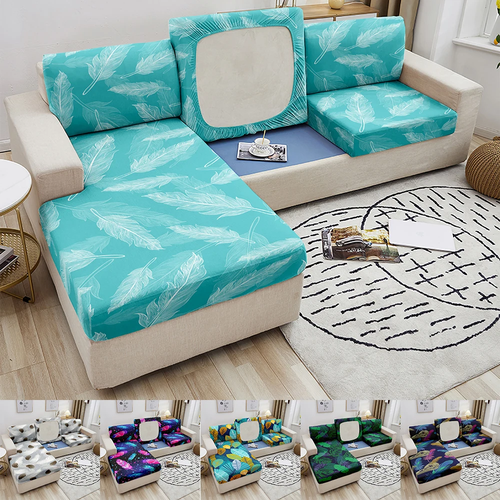 

Feather Sofa Seat Cushion Cover Elastic Chaise Longue Sofa Slipcover Stretch Couch Covers Washable Removable Furniture Protector