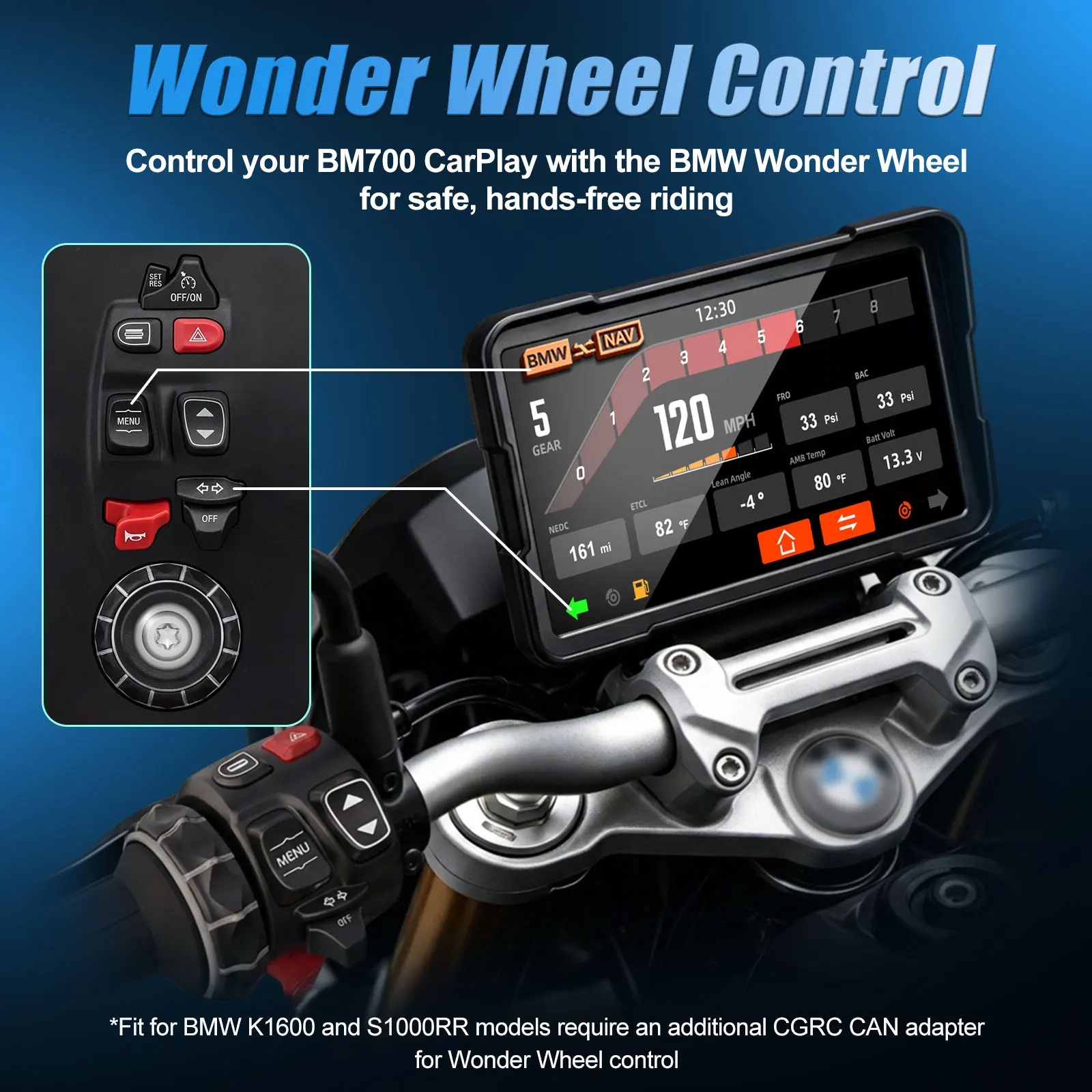 Фото WUEASTE 6-дюймовый мотоциклетный CarPlay для моделей BMW, Android Auto, GPS-навигация для BMW R1200GS, R1250GS, S1000XR, R1300GS №3