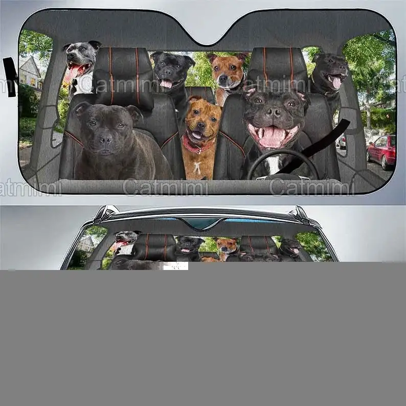 

Staffordshire Bull Terrier Dog Sun Shade, Bull Terrier Dog Car Decoration, Terrier Dog Car Sun Shade, Family Gift MCL252006A83