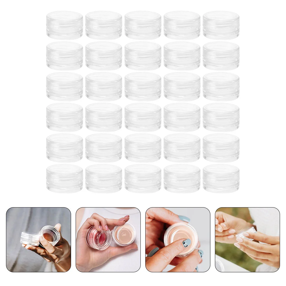 

55Pcs Empty Refillable Face Cream Containers Portable Lip Balm Cosmetic Jars