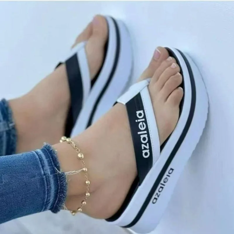 

Women's Fashion Slip-On Flip Flops Slippers 2023 Summer Designer Brand Wedge Sandals Ladies Platform Shoes Zapatos De Mujer