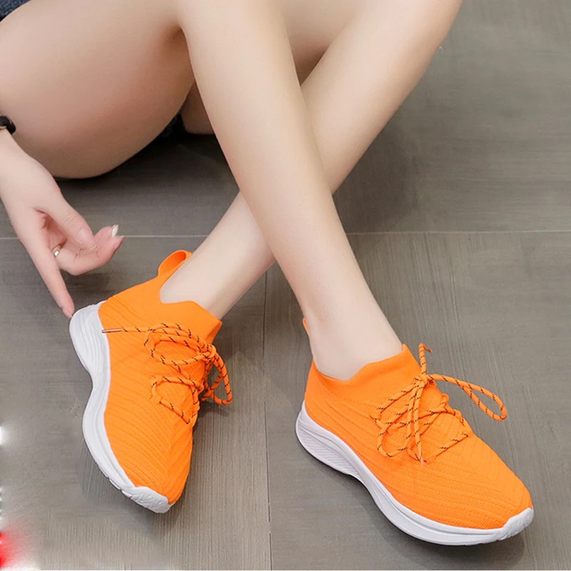 Autumn Women Sport Shoes 2022 New Mesh Sneakers Breathable Platform Loafers Ladies Casual Flats Soft Running Shoes Zapatos Mujer