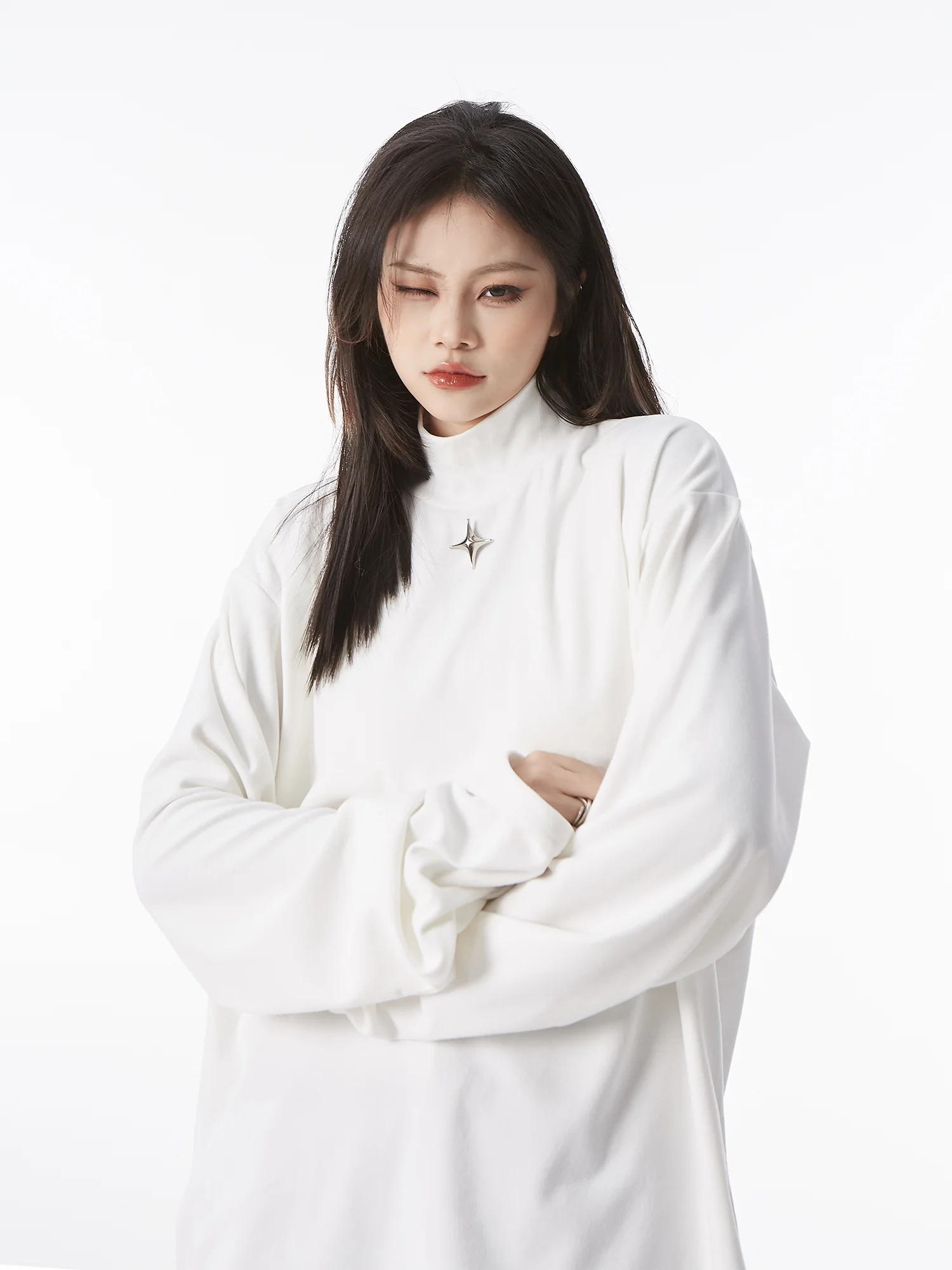 Женская рубашка с длинным рукавом H Gang X однотонная зимняя теплая из чистого