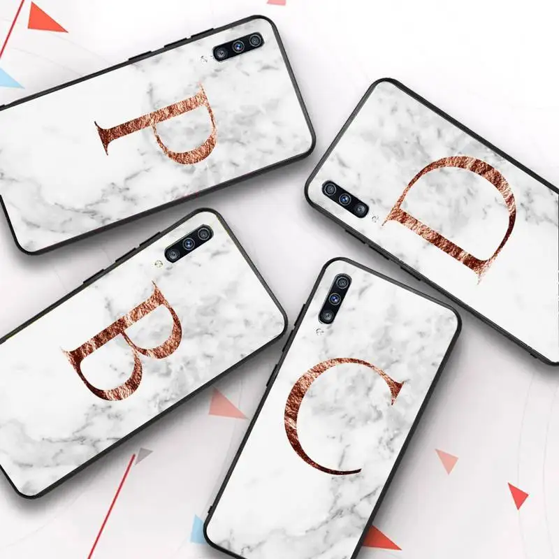 

Marble Letter Phone Case for Samsung Galaxy A51 30s a71 Silicone Cover for A21s A70 10 A30 Capa