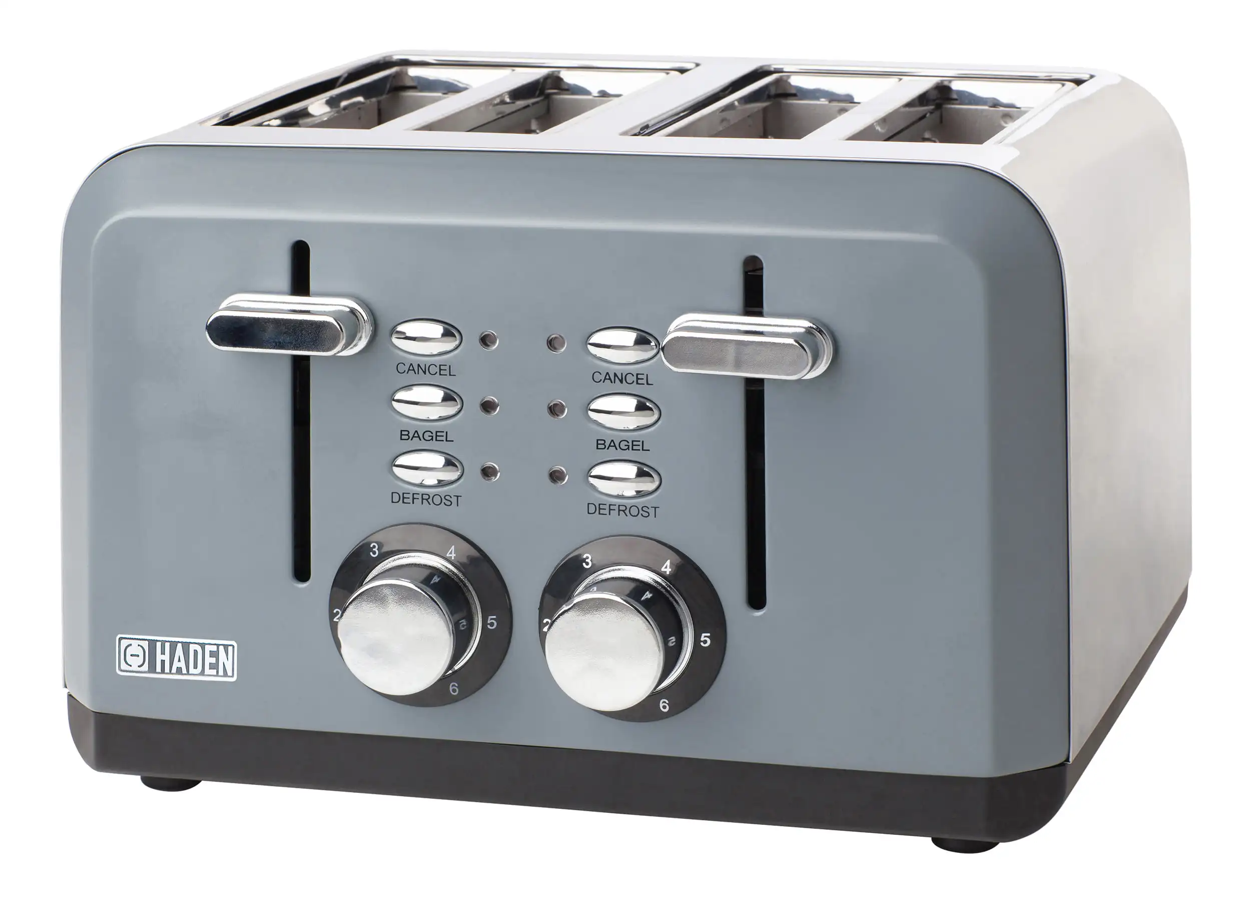 

75007 Perth Wide Slot Stainless Steel Retro 4 Slice Toaster, Slate Gray