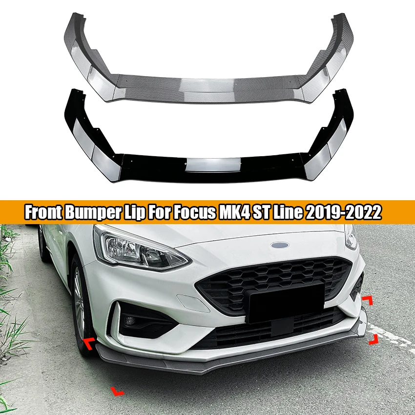 

Front Bumper Lip For Focus MK4 ST Line 2019-2022 Car Spoiler Deflector Guard Body Kit Exterior Parts Tuning Accessories 3 Pcs