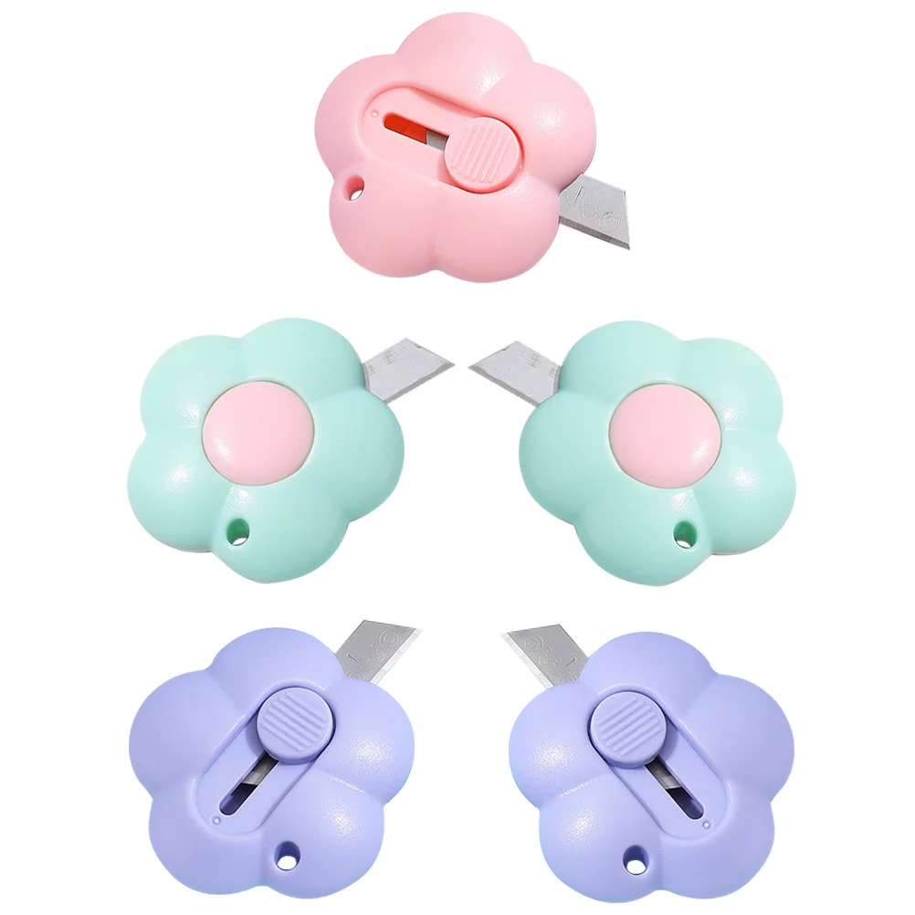 

5Pcs Retractable Utility Multipurpose Cartoon Flower Office Supplies