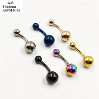 1pc 14g navel ring navel g23 titanium piercing base body piercing jewelry 8mm bar couples style navel nail