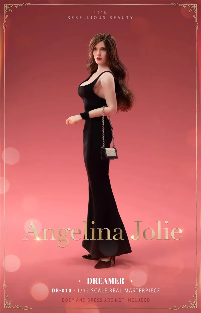 DR-010 1/12 солдат Анджелина Джули голова резьба длинная юбка на высоких каблуках