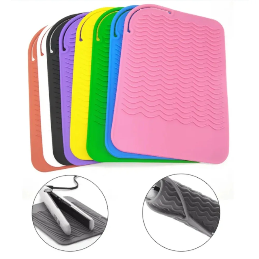 

1pc Multi-function Non-slip Flat Silicone Heat Resistant Mat for Curling Iron Hair Straightener Hair Styling Curling Iron Tool